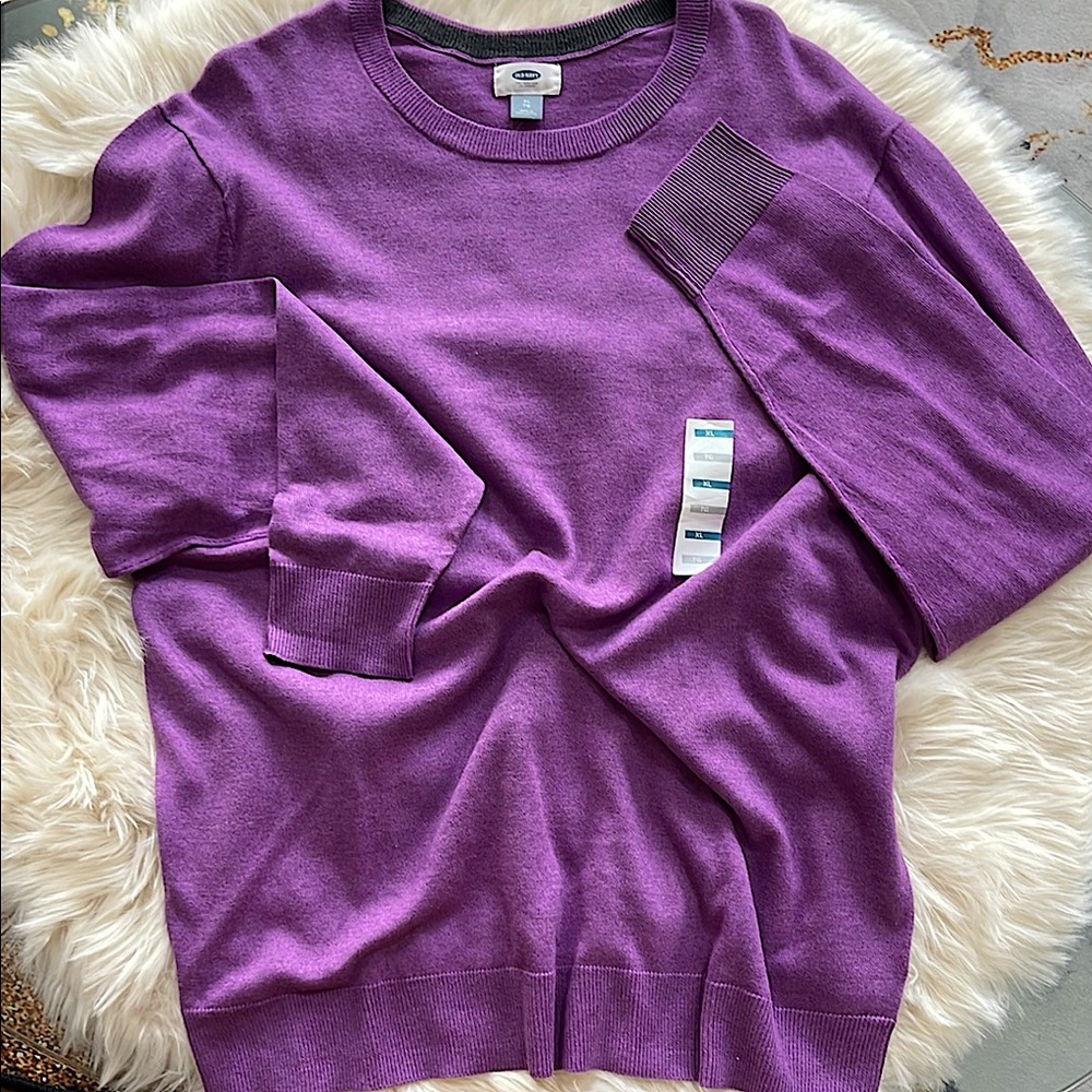 Old Navy Purple Crewneck Sweater for Men
